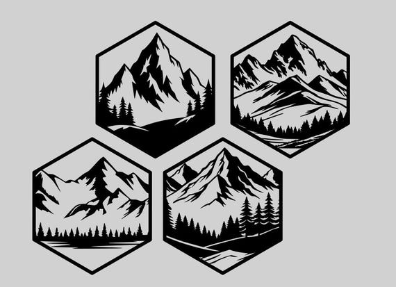 Geometric Mountain Wall Art STL