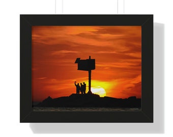 Framed Horizontal Poster, New Buffalo Silhouettes, Ready To Hang, Framed Wall Art, Wall Prints