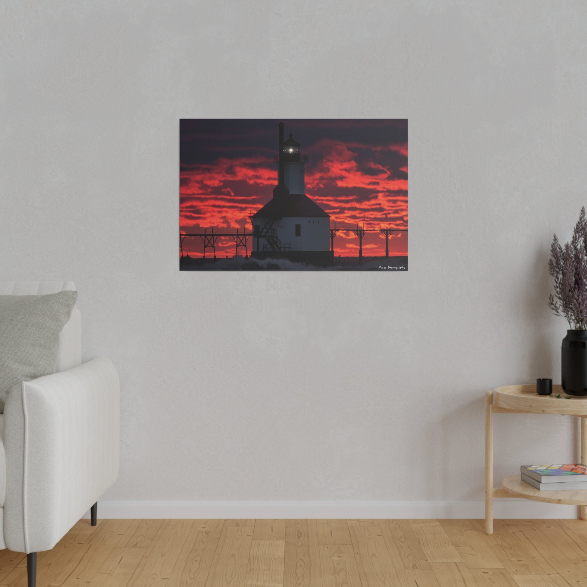 Canvas Wall Art, Not Full Wrap, Fire in the Sky, Ready to Hang, Canvas