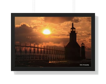 Ingelijste horizontale poster, gouden uur, klaar om op te hangen, ingelijste kunst aan de muur, muurafdrukken