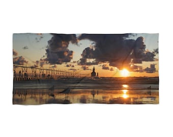 Beach Towel, 50 Percent Cotton 50 Percent Polyester, Sunset