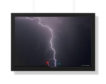 Framed Horizontal Poster, Lightning Down The Middle, Ready To Hang, Framed Wall Art, Wall Prints