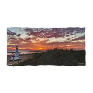 Beach Towel, New Buffalo Sunset, 50 Percent Cotton 50 Percent Polyester, Large Beach Towel
