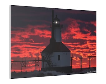 Canvas Wall Art, Not Full Wrap, Fire In The Sky, Ready To Hang, Canvas Art, Canvas Wall Art Nature