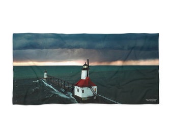 Beach Towel, Stormy Skies, 50 Percent Cotton 50 Percent Polyester, Large Beach Towel