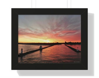 Framed Horizontal Poster, Fire In The Sky, Ready To Hang, Framed Wall Art, Wall Prints
