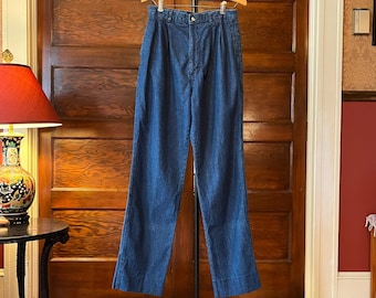 Vintage 70s Lands End High Waisted Straight Leg Denim Jeans 26” Waist