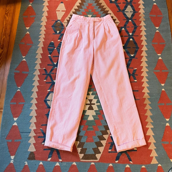 Vintage Rafaella Candy Stripe Pink and White Trousers 29” waist