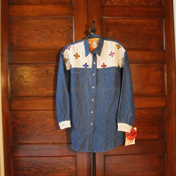 Vintage Deadstock Unisex Don't Stop Denim Shirt J… - image 3