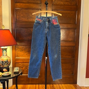 Vintage Jordache Youth/Juniors Plaid Patchwork Jeans Size 12
