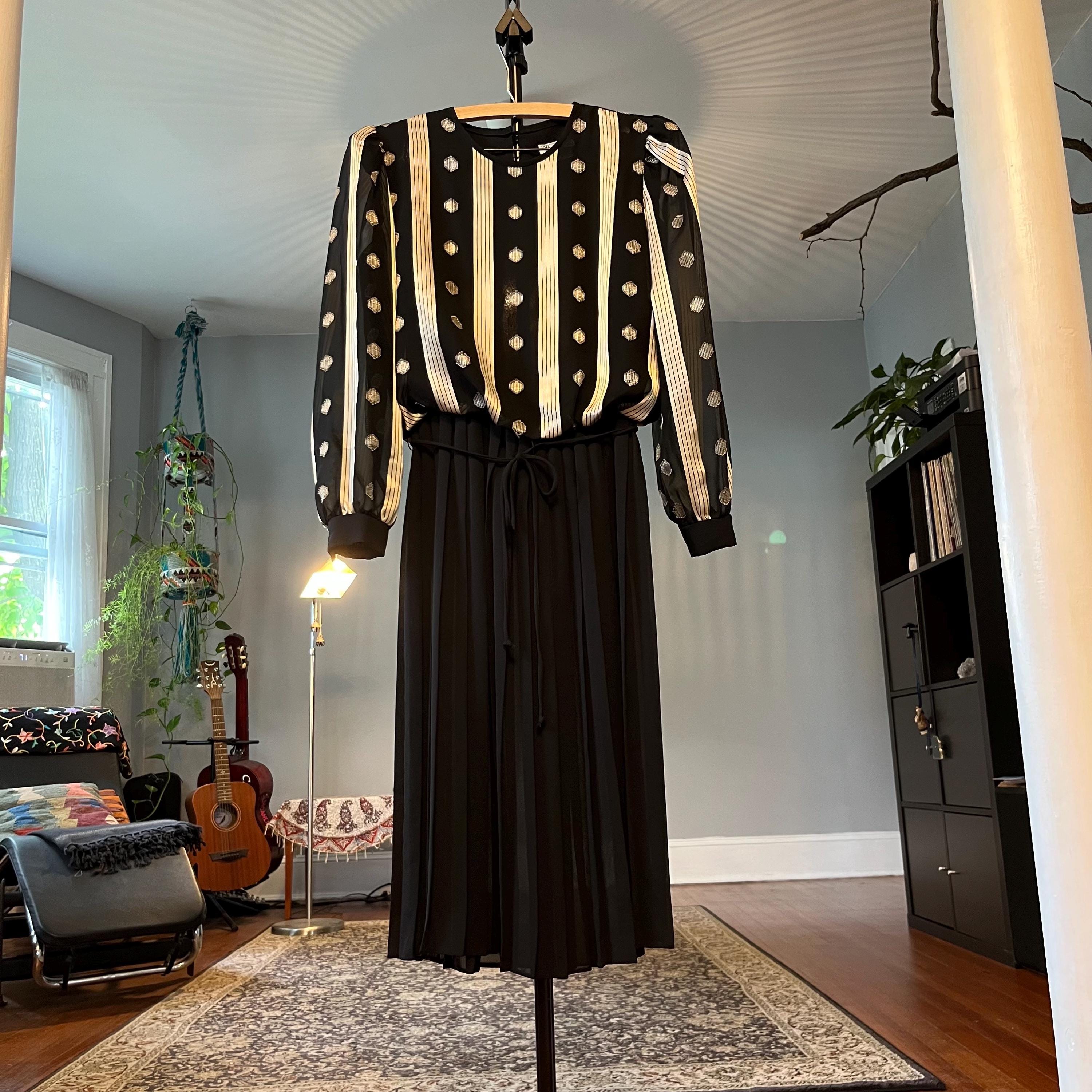 Pleated Gold Dress - Etsy