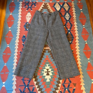 Vintage Talbots Petite Wide Leg Wool Woven Zig Zag Trousers