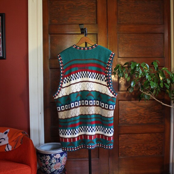 Stefan Inernational Crocket Knit Patchwork Long V… - image 5