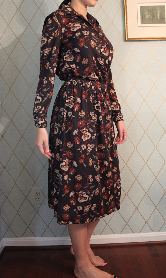 Vintage Black Floral Skirt Set by Bodin Knits