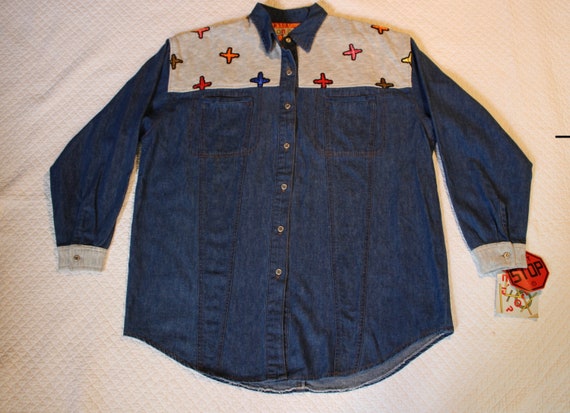 Vintage Deadstock Unisex Don't Stop Denim Shirt J… - image 6