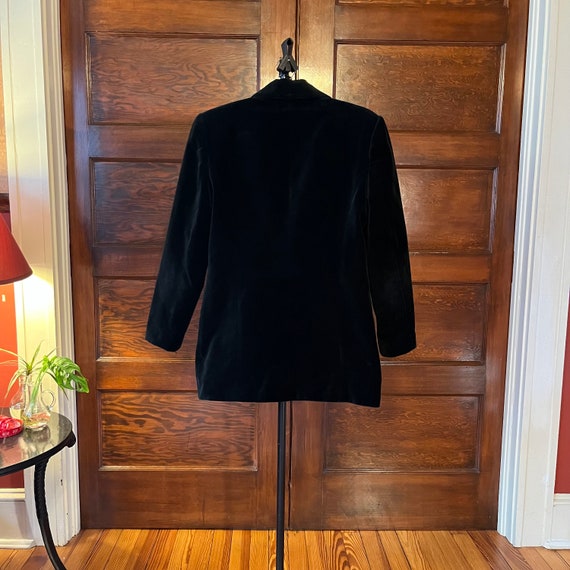 Vintage International Scene Black Velvet Blazer S - image 7