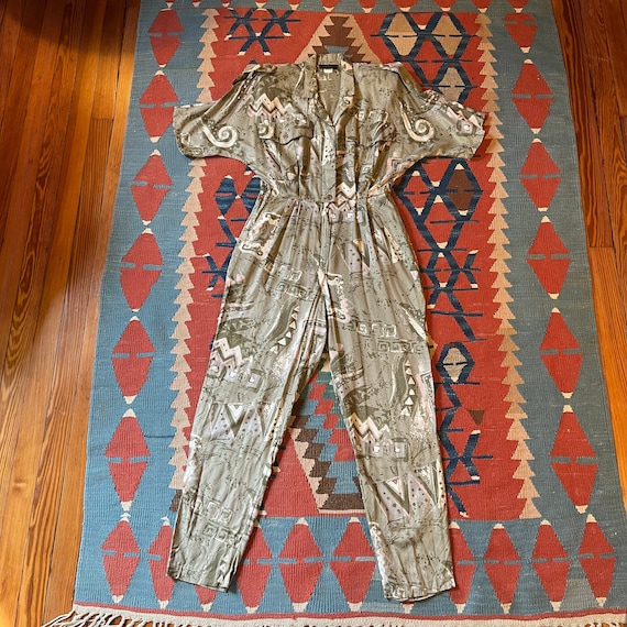 Vintage Justine Romper Abstract Novelty Print