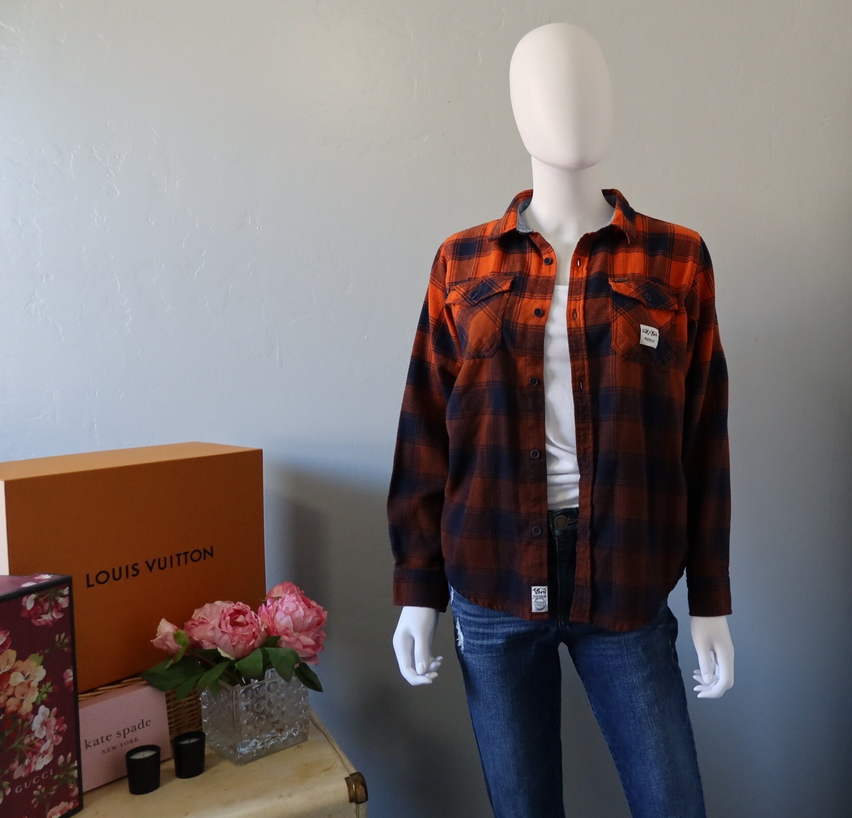 Handmade Upcycled Harley Davidson Tucson Ombre Flannel Youth 