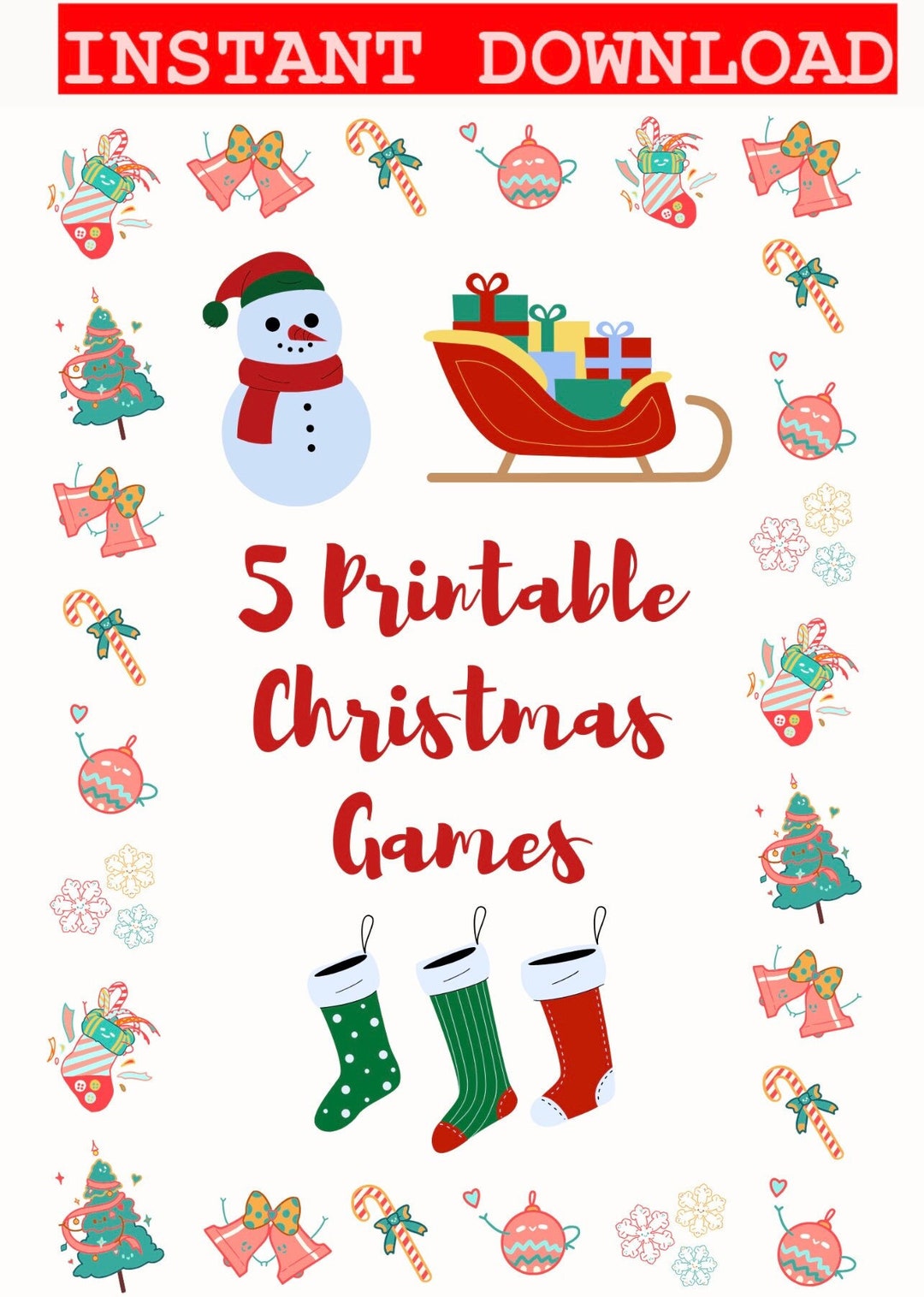 Printable Christmas Games - Etsy