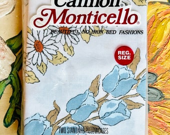 Vintage Canon Monticello Floral Wildflower Pillow Cases Standard Pair Original Packaging