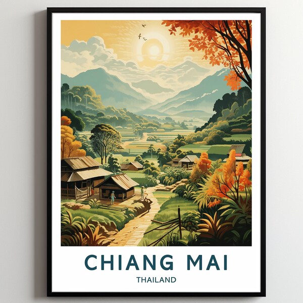 Chiang Mai Travel Print Wall Art Chiang Mai Wall Hanging Home Décor Chiang Mai Gift Art Lovers Thailand Art Poster