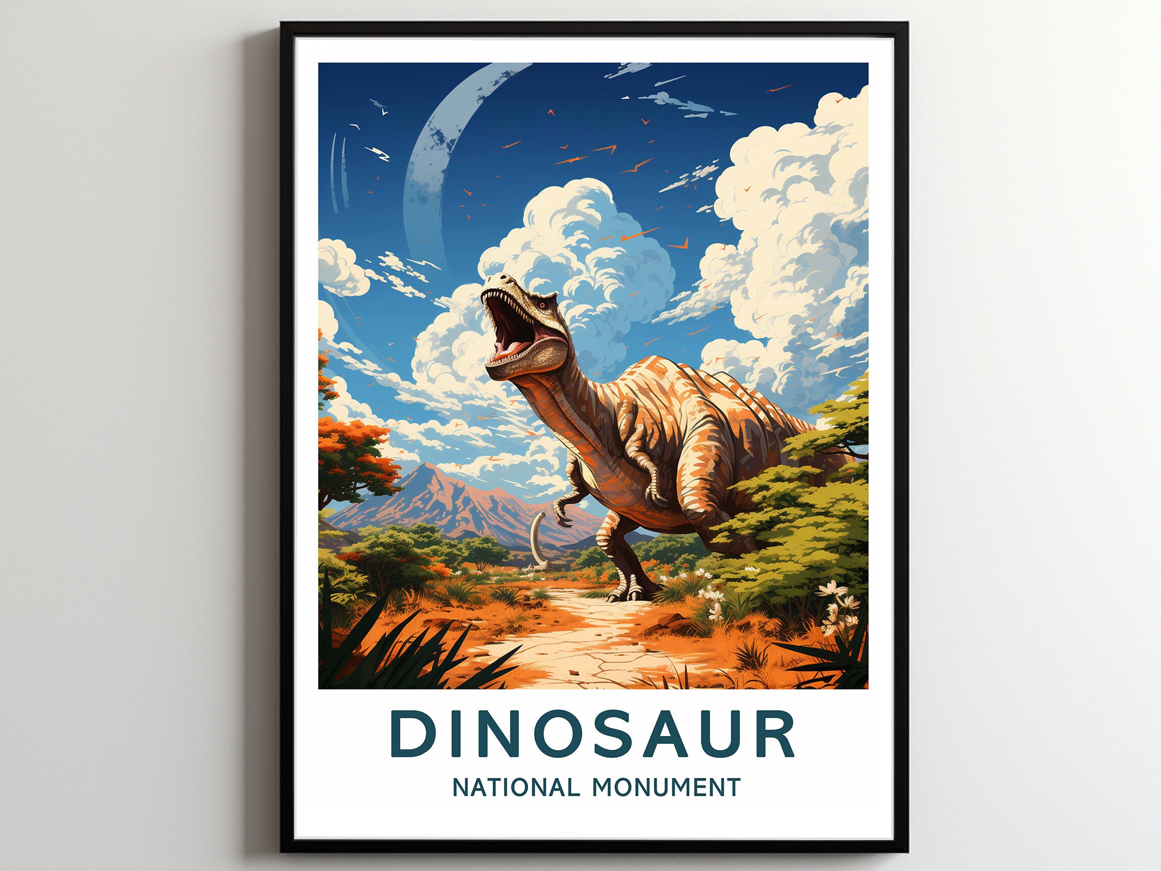 Dinosaur Print Dinosaur Poster Dinosaur Wall Art Dino Print Dinosaur Art  Print Educational Posters Kids Room Decor Art for Kids Room 
