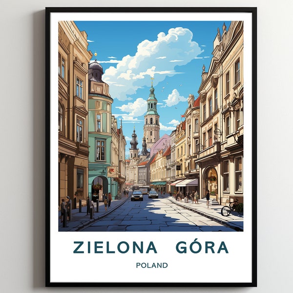 Zielona Góra Travel Print Wall Art Zielona Góra Wall Hanging Home Décor Zielona Góra Gift Art Lovers Poland Art Poster