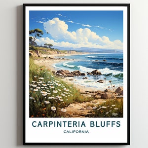 Carpinteria bluffs Travel Print Wall Art Carpinteria bluffs Wall Hanging Home Décor Carpinteria bluffs Gift Art Lovers California Art Poster