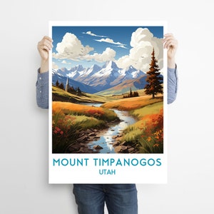 Mount Timpanogos Travel Print Wall Art Mount Timpanogos Wall Hanging Home Décor Mount Timpanogos Gift Art Lovers Utah Art Poster