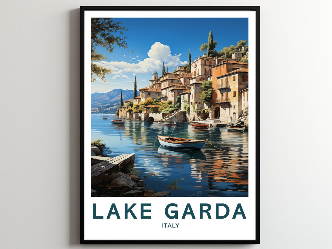 Lake Garda Travel Print Wall Art Lake Garda Wall Hanging Home Etsy
