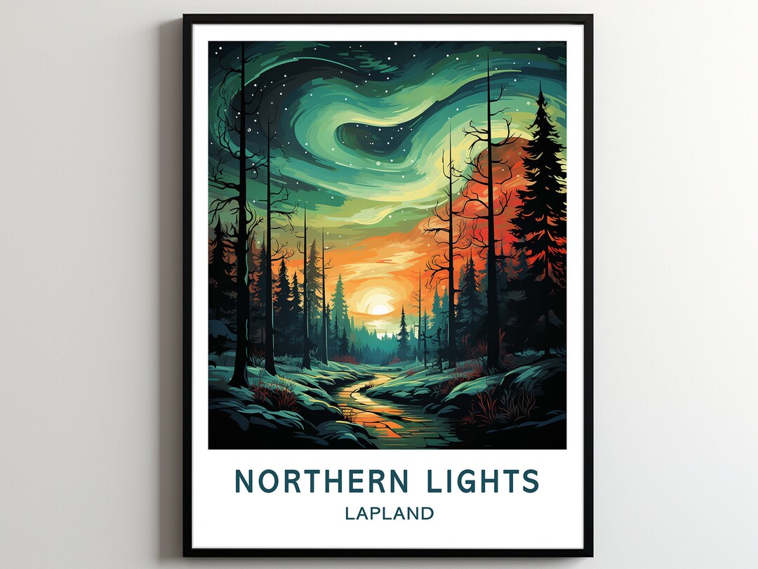 Northern Lights Travel Print Wall Art Northern Lights Wall Hanging Home ...