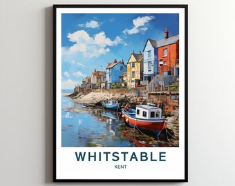 Whitstable Travel Print Wall Art Whitstable  Wall Hanging Home Décor Whitstable Gift Art Lovers Kent Art Poster