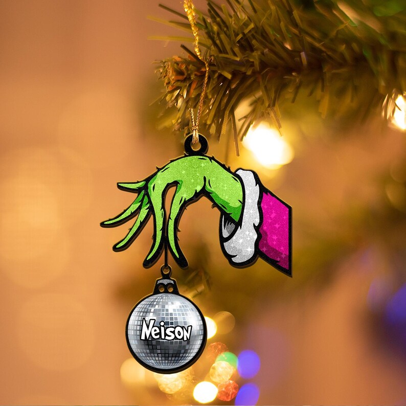 Grinchmas Ornament , the Grinchh Green Face , Personalized Christmas