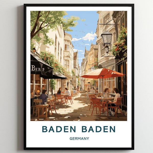 Baden Baden Travel Print Wall Art Baden Baden Wall Hanging Home Décor Baden Baden Gift Art Lovers Germany Art Poster