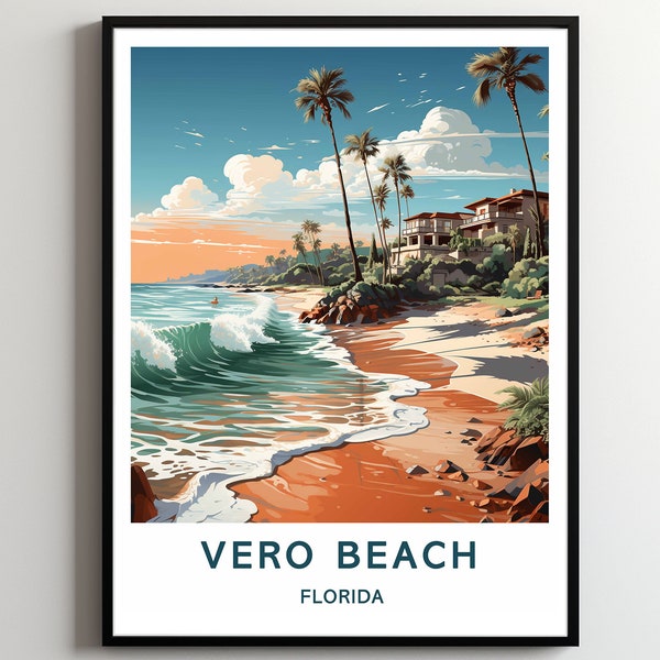 Vero beach Travel Print Wall Art vero beach Wall Hanging Home Décor vero beach Gift Art Lovers Florida Art Poster
