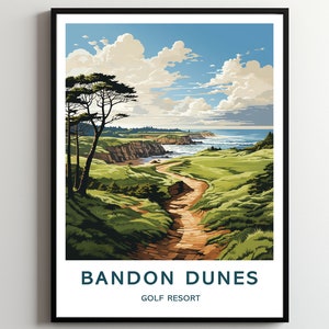 Bandon Dunes Travel Print Wall Art Bandon Dunes Wall Hanging Home Décor Bandon Dunes Gift Art Lovers Golf Resort Art Poster