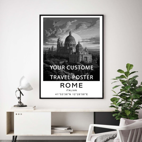 Custom travel digital files, choose your own travel posters, personalized travel wall art, travel art, travel decor, travel anywhere