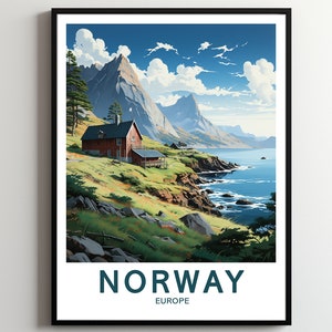 Norway Travel Print Wall Art Norway Wall Hanging Home Décor Norway Gift Art Lovers Europe Art Poster