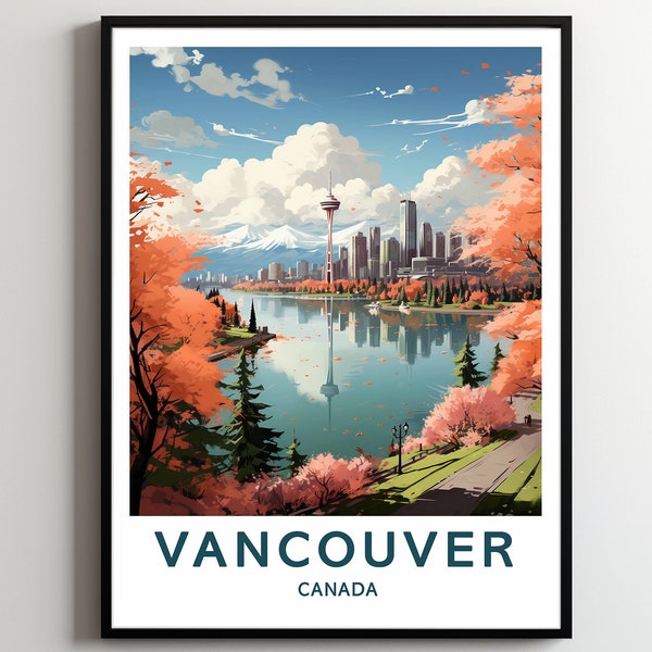 Vancouver Travel Print Wall Art vancouver Wall Hanging Home Décor vancouver Gift Art Lovers Canada Art Poster