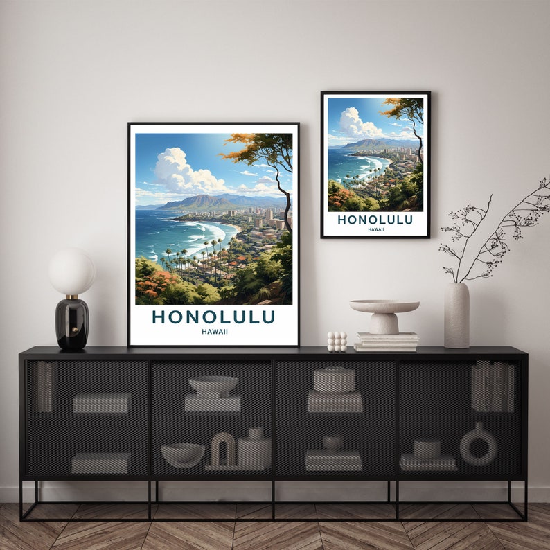 Honolulu Travel Print Wall Art Honolulu Wall Hanging Home Décor