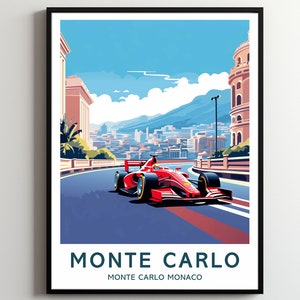 Monte Carlo Poster, Monte Carlo Monaco Race Car Art, Motorsport Travel Prints for Discerning Collectors, Explore the World of Racing