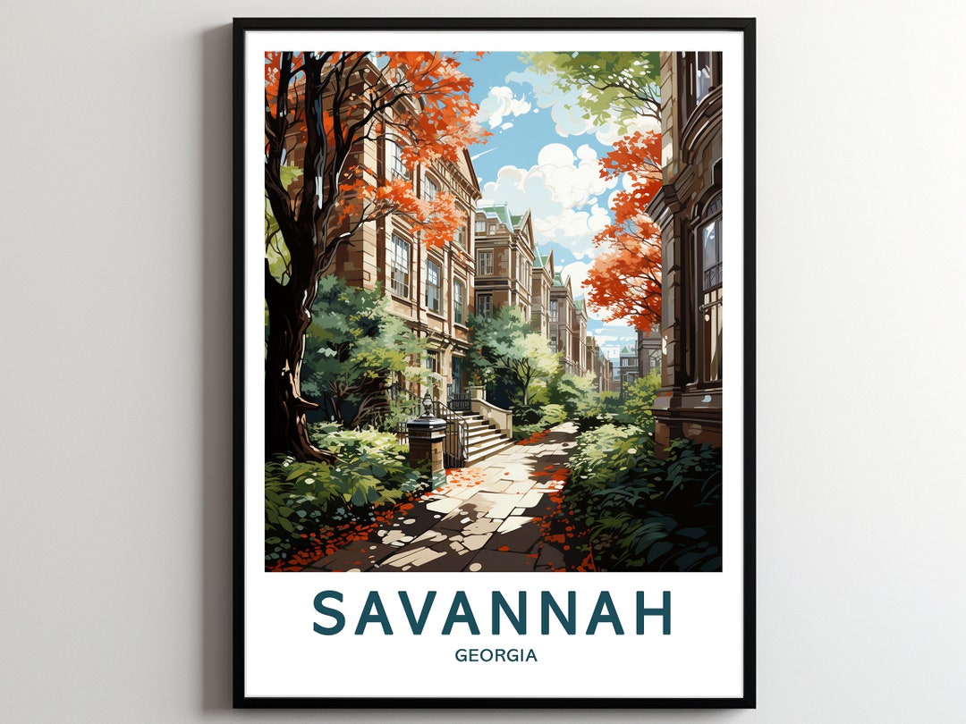 Savannah Travel Print Wall Art Savannah Wall Hanging Home Décor