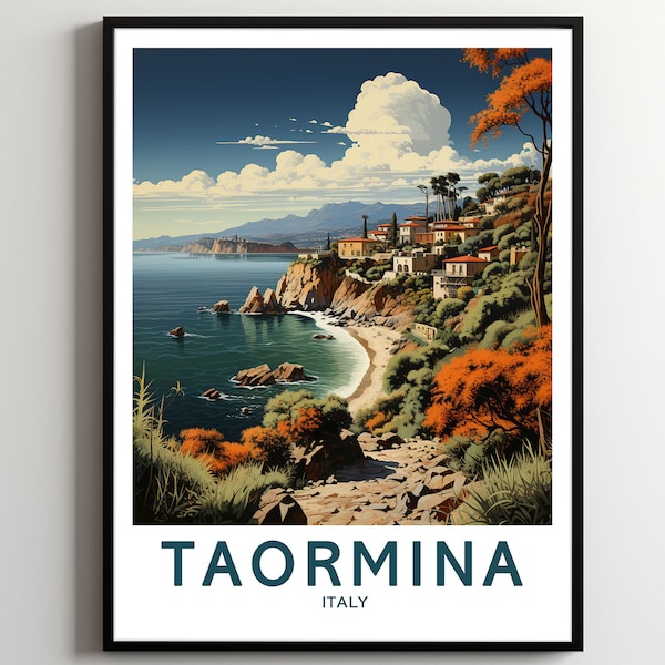 Taormina Travel Print Wall Art Taormina Wall Hanging Home Décor Taormina Gift Art Lovers Italy Art Poster