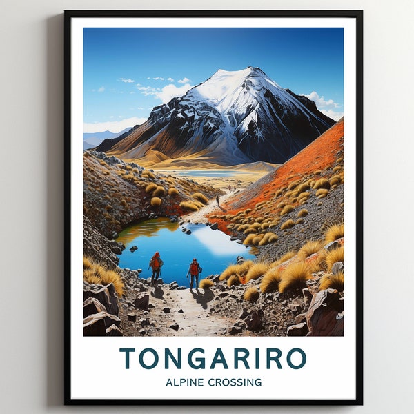 Tongariro Travel Print Wall Art Tongariro Wall Hanging Home Décor Tongariro Gift Art Lovers Alpine Crossing Art Poster