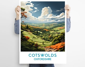 Cotswolds Travel Print Wall Art Cotswolds Wall Hanging Home Décor Cotswolds Gift Art Lovers oxfordshire Art Poster