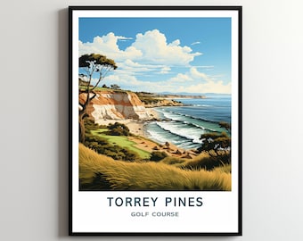 Torrey Pines Travel Print Wall Art Torrey Pines Wall Hanging Home Décor Torrey Pines Gift Art Lovers Golf Course Art Poster