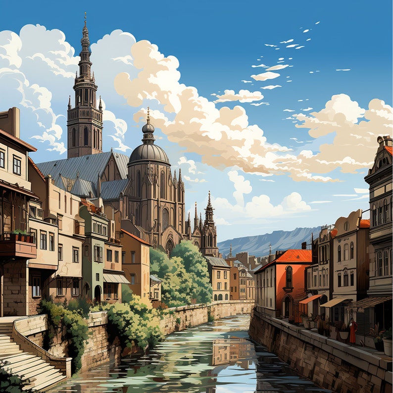 Krakow Travel Print Wall Art Krakow Wall Hanging Home Décor Krakow Gift