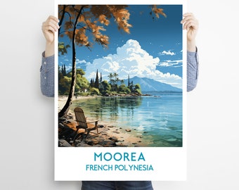 Moorea Travel Print Wall Art Moorea Wall Hanging Home Décor Moorea Gift Art Lovers French Polynesia Art Poster