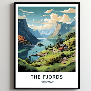 The Fjords Travel Print Wall Art The Fjords Wall Hanging Home Décor The Fjords Gift Art Lovers Norway Art Poster