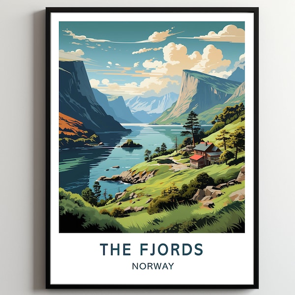 The Fjords Travel Print Wall Art The Fjords Wall Hanging Home Décor The Fjords Gift Art Lovers Norway Art Poster